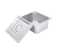 RjcdOPL Lot de 4 Bac Alimentaire GN 1/2 en Inox 7 L, 32,5 × 26,5 × 15 cm, Plat Gastronome Profond avec Couvercle, pour Buffet, Restaurant, Cantine