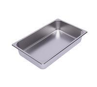 RjcdOPL Lot de 6 Bacs Gastronorme GN 1/1 en INOX, 53 × 33 × 10 cm, Empilables, Faciles à Nettoyer, Plat Gastronome Profond pour Buffet, Restaurant, Cantine