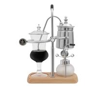 RjcdOPL Machine à Café à Siphon d’équilibrage, Cafetière Royale Belge d'Argent, Style Vintage et Élégant, Capacité 400ml