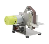 RjcdOPL Mini Ponceuse à Bande 150W avec 10 Bandes Abrasives, 7 Vitesses Réglables Max.10000 RPM, Angle Table de Travail Ajustable, Pour Métal, Bois, Céramique, Jade