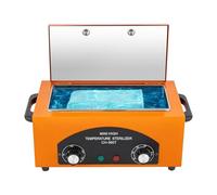 RjcdOPL Stérilisateur à Air Chaud 300W, 220 °C Maximale, Avec Contrôle de la Température et Minuterie 0 à 60 min, Pour Couverts en Inox, Outils de Manucure, Matériel de Coiffure (Orange)