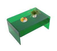 RjcdOPL Table d'Appoint en Acrylique, Bout de Canapé 2 Niveaux, Table de Chevet 80 × 50 × 38 cm, Acrylique 10 mm, Charge 40 kg, Design Rectangulaire, pour Salon et Chambre (Vert)