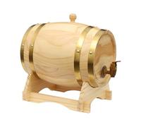 RjcdOPL Tonneau en Bois de Pin 5L, Avec Support et Robinet, Pour Vin, Bière, Whisky, Rhum