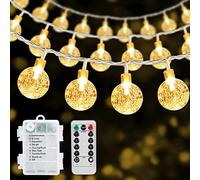 RJEDL 32.8ft 100 LED Guirlande Lumineuses, 3000K Chaude Lumière Intérieur & Extérieur, Télécommande Minuterie Fonction pour Noël Saint-Valentin Thanksgiving Anniversaire Famille Réunion Fête Mariage