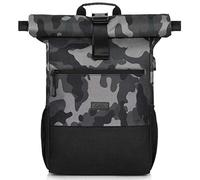 RJEU Sac à Dos Ordinateur Portable Hommes 17,3 Pouces, Sac à Dos Scolaire Garcon Adolescent avec Port USB, Cartable Antivol College Voyage (Camouflage-26L)