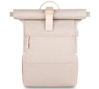 RJEU Sac à dos pour ordinateur portable 17" - Pour homme et femme - Pour l'école, l'étude, les voyages, le sac à dos scolaire (beige-26 L)