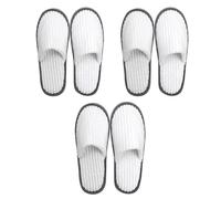 RJFUJP Lot de 3 paires de pantoufles de voyage en velours corail doux antidérapant avec semelles épaisses de 9 mm, pantoufles réutilisables pour spa, invités, fêtes, piscines, voyages, gris, 43 1/3 EU
