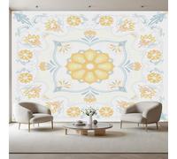 RJHDJSA Fleurs de Datura Papier Peint Intissé effet 3D Géométrique Papier Peint Panoramique Jaune - RevêTement Mural DéCoration Salon Chambre Fond de TV 450x315cm(L x H)