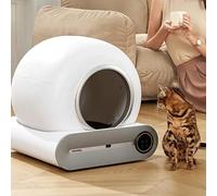 RJHJK Bac à litière autonettoyant extra large automatique pour chat, conteneur à déchets de 9 l avec contrôle de la santé par application, pour chats Maine Coon