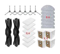 rjpbk Brosse latérale principale d'aspirateur, Convient for MiWhole M9 Lite/Lydsto R1 Edge/Roidmi Eve Rook, partie de vadrouille, filtre en tissu, sac à poussière brosses d'aspirateur et filtre(Set 4)