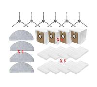 rjpbk Brosse latérale principale d'aspirateur, Convient for MiWhole M9 Lite/Lydsto R1 Edge/Roidmi Eve Rook, partie de vadrouille, filtre en tissu, sac à poussière brosses d'aspirateur et filtre(Set 7)