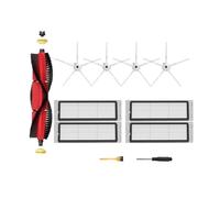 rjpbk Brosse latérale Principale d'aspirateur, Convient for Roborock, S6 S5 Max MaxV Pure E4 E5, pièces de Rechange for Filtre et vadrouille Robot brosses d'aspirateur et Filtre(Black)