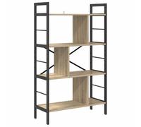 RJPLMFV Bibliothèque Industrielle Bois d'ingénierie 75x30x123,5 cm | Cadre en acier robuste, étagères spacieuses, design loft new-yorkais, pour salon ou bureau