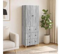 RJPLMFV Ensemble De Meubles 2 Pcs Sonoma Gris 66 X 34,5 X 90 Cm | Bois D'ingenierie Durable, Etageres Et Tiroirs, Gestion De Cables, Pour Salon Ou Bureau