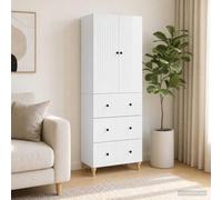 RJPLMFV Ensemble Meubles 2 Pieces Bois Ingenierie 66x34,5x90 cm | Avec tiroirs et etageres, gestion cables, usage salon ou bureau, design moderne