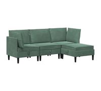 RJPLMFV Ensemble Meubles Salon 4 Pièces Velours Vert Océan | Velours et contreplaqué, assise rembourrée, entretien facile, design moderne, usage quotidien