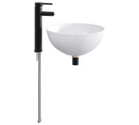 RJPLMFV Lavabo Salle De Bains Noir Mat Metal 35,5x35,5x14,5 cm | Kit complet avec robinet et drain, systeme drainage rapide, chaleur, facile nettoyer