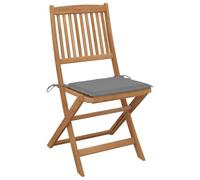 RJPLMFV Lot De 2 Chaises Pliantes Jardin Bois Acacia avec Coussins | Confortables, Solides, Pliables Pour Gagner Espace, Capacite 110 Kg Par Siege