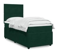 RJPLMFV Sommier à Lattes et Matelas Velours Vert Foncé 80x200 cm | Ressorts Ensachés, Tête Réglable, Surmatelas Amovible, Confort Premium