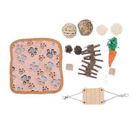 Rjrjc Ensemble de Jouets de Hamster tissés à la Main, naturels et sûrs, pour Petits Animaux comme Les cochons d'Inde et Les Chinchillas, meulage des Dents à Garder, 12 pièces