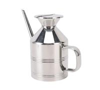 Rjrjc Flacon distributeur de liquide en acier inoxydable, avec bec étroit et design anti-goutte, pour une utilisation en cuisine avec huiles de cuisson et condiments (avec poignée, 800 ml)