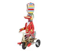 Rjrjc Jouet en Fer-Blanc en Forme de Canard à vélo, mécanique rétro à Remontoir, Fait Main, idéal pour Les Collections Adultes et la décoration de la Maison ou du Bureau, 1 pièce