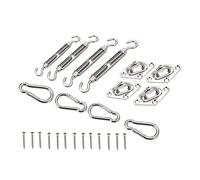 Rjrjc Kit de matériel de Voile de Pare-Soleil en Acier Inoxydable, Crochet à Ressort, Accessoire de Fixation d'auvent, Ensemble de Crochets à tendeur durables et résistants aux