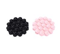 Rjrjc Lot de 2 ventouses rondes en silicone multifonction pour téléphone et nail art avec forte adsorption pour voiture, bureau, maison, rose et noir