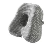 Rjrjc Memory Foam Knee Support Pillow for Side Sleepers, Hollow Design Leg Cushion with Adjustable Strap, Navy Blue Or Gray, 9.45 x 8.27 x 5.12 inches (Grey)