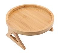 Rjrjc Plateau de canapé, table ronde avec clip d'accoudoir, idéal pour café, thé, collation et télécommande, robuste et durable, diamètre 24,5 cm, hauteur 12 cm, idéal pour les personnes âgées