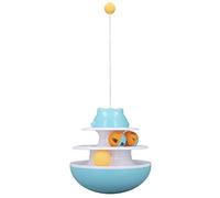 Rjrjc Plateau tournant pour Chat, Exercice interactif, Tour de Piste pour Chaton, Puzzle avec Boule roulante, Conception à Double Piste, matériau ABS pour Jeu en intérieur et (Lac Bleu)