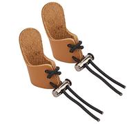 Rjrjc Protège-Doigts pour tir à l'arc, Ensemble de 2 pièces, Peau de Vache Artificielle Douce et Durable, Longueur 5 cm, pour Arc Classique Traditionnel, Sports de Plein air