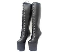 RJXGECUF Talon Aiguille Chaussures de Pole Dance à Talons Hauts de 20cm, à Lacets et sans Talons,Matte-black-42