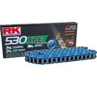 RK Blue Open Transmission Chain XRE 116 maillons 530 fermeture par rivets