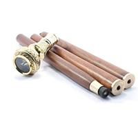 RK NAUTICAL INSTRUMENT Canne en bois avec boussole en laiton Marron 91,4 cm