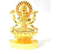 RK NAUTICAL INSTRUMENT Idole Lakshmi dorée avec base de lotus, statue religieuse de déesse hindoue, décoration de Diwali