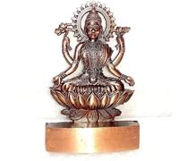 RK NAUTICAL INSTRUMENT Lakshmi Statue de divinité hindoue, motif trône de lotus, finition bronze, 10,2 x 10,2 cm