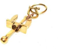 RK NAUTICAL INSTRUMENT Porte-clés ancre nautique en laiton doré, Doré/cuivre, 2.5