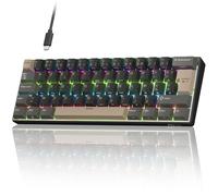 RK ROYAL KLUDGE C61 HE Clavier magnétique AZERTY Filaire 60%, interrupteurs à Effet Hall, Rapid Trigger 8 000 Hz, précision 0,01 mm, Hot Swap, RGB, keycaps PBT, Clavier Gamer pour PC/Mac, Noir