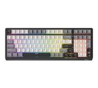 RK ROYAL KLUDGE Clavier de jeu 100 touches avec câble, IA, touches mécaniques, traduction de saisie vocale en temps réel, remplaçable à chaud, RVB, deux ports USB et prise en charge du logiciel IA