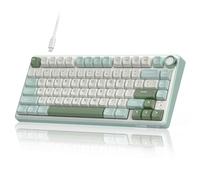 RK Royal KLUDGE Clavier mécanique Filaire R75 avec Bouton de Volume, Montage sur Joint de Clavier de Jeu personnalisé à 75% rétroéclairé RVB avec Logiciel, Profil MDA, Touches PBT, commutateur