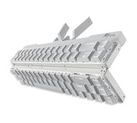 RK ROYAL KLUDGE F68 Clavier mécanique pliable à 60 %, profil bas, clavier mécanique sans fil avec corps en aluminium, support intégré, backlit blanc, 68 touches, interrupteur rouge silencieux