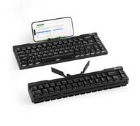RK ROYAL KLUDGE F68 Clavier mécanique pliable à 60 %, profil bas, clavier mécanique sans fil avec corps en aluminium, support intégré, backlit blanc, 68 touches, interrupteur rouge silencieux