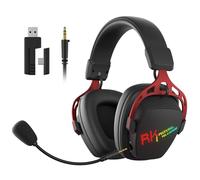 RK ROYAL KLUDGE HG103 Casque de jeu sans fil pour PS5, PS4, PC, commutateur, BT5.3/2.4G/3,5 mm avec microphone antibruit, pilotes de 50 mm, cadre durable, son surround 7.1 pour jeu FPS