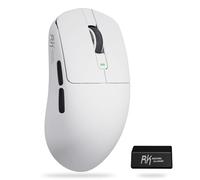 RK ROYAL KLUDGE M3 Souris Sans Fil 47g Ultra-Légère avec Capteur de Haute Précision PAW3950, Souris Gamer 3 Mode (BT / 2.4G / USB-C), 30K DPI, 6 Adjustable, Batterie 650mAh, Confort Ergonomique, Blanc