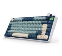 RK ROYAL KLUDGE R75 Clavier Gamer Tir Mode Gasket Mounted, Clavier sans Fil Mécanique RVB, AZERTY Français avec Knob, Clavier TKL 75% Hot Swap QMK/Via, PBT keycaps, Creamy Switch