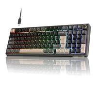 RK ROYAL KLUDGE R98 Pro Clavier Mécanique Filaire, Clavier Gamer 96% AZERTY, Rétroéclairage RGB, Touches PBT, Gasket Structure, Molette de Volume, Hot-Swap Switch Creamy Linéaire Pré-lubrifié