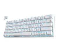 RK ROYAL KLUDGE RK61 Clavier de Jeu mécanique sans Fil 60%, Clavier Bluetooth Ultra-Compact avec Interrupteur Bleu Clicky, Compatible pour la Connexion Multi-appareils, Blanc
