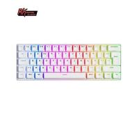 RK ROYAL KLUDGE RK61 Clavier Gaming sans Fil, AZERTY 60% Mecanique Clavier Bluetooth/2.4Ghz/USB-C - Creamy Switch - Blanc