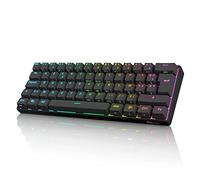 RK ROYAL KLUDGE RK61 Clavier sans Fil, AZERTY Clavier Gaming Mecanique 60% Bluetooth/2.4Ghz/USB-C Interrupteur Bleu Remplaçable à Chaud Compatible avec MacBook/iPad/Mac OS/Windows PC Tablette, Noir